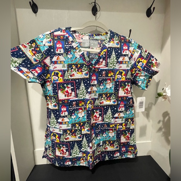 Med Couture Tops - Christmas Scrub Top